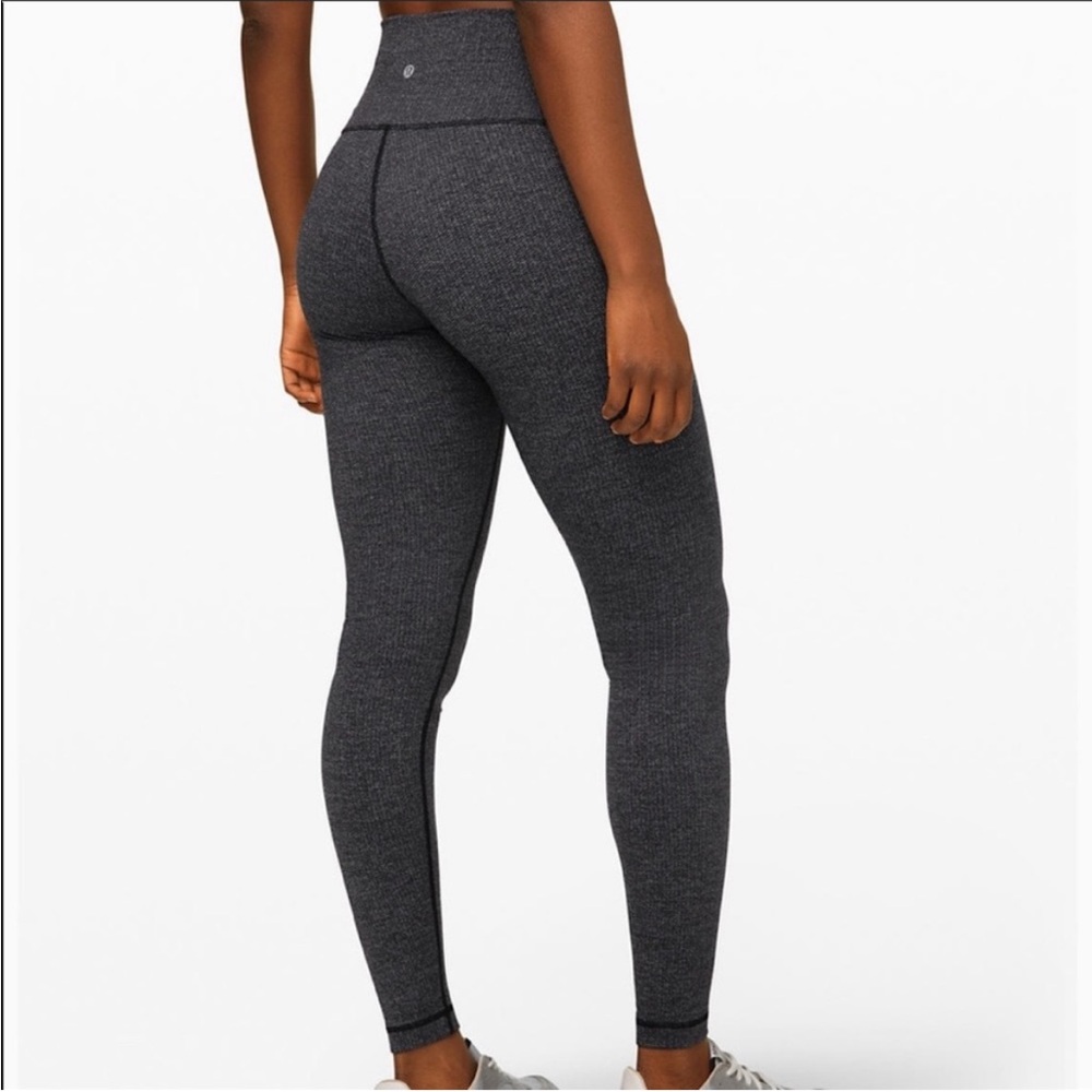 Lululemon Wunder Under Hi Rise Variegated Knit Brushed Luon Heathered Size 8 - Picture 8 of 8